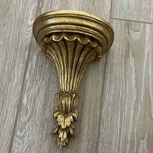 NEW Gorgeous Wood Ornate Gold Wall Sconce Shelf | 13”H x 8”W x 6”D